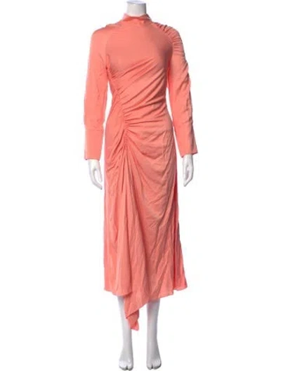 Pre-owned Anna October Bamboo Midi Length Dress In Pink