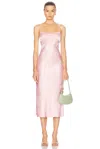 Anna October Beaded Waterlily Midi Dress In Light Pink