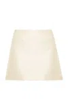 Anna October Bellamy Embroidered Satin Mini Skirt In Ivory