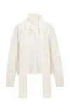 Anna October Bruno Scarf-detailed Knit Sweater In Ivory