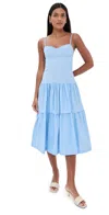 Anna October Calliope Midi Dress Blue In Blue