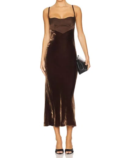 Anna October Carla Midi Dress In Brown