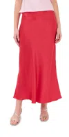 Anna October Champaca Midi Skirt Red In Red