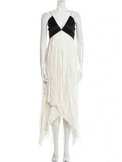 Pre-owned Anna October Colorblock Pattern Long Dress In Neutral