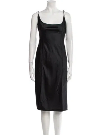 Pre-owned Anna October Cowl Neck Midi Length Dress In Black