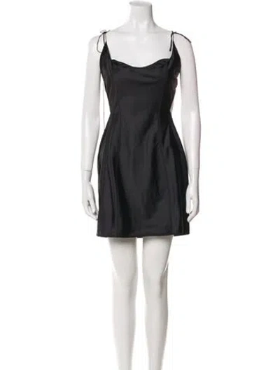 Pre-owned Anna October Cowl Neck Mini Dress In Black