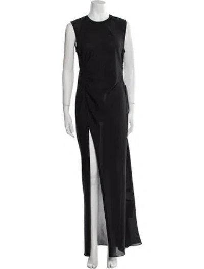 Pre-owned Anna October Crew Neck Long Dress In Black