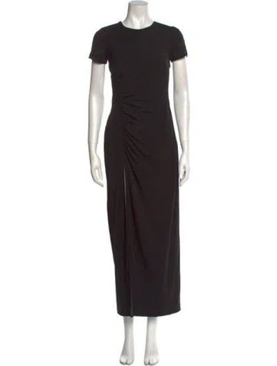 Pre-owned Anna October Crew Neck Long Dress In Black
