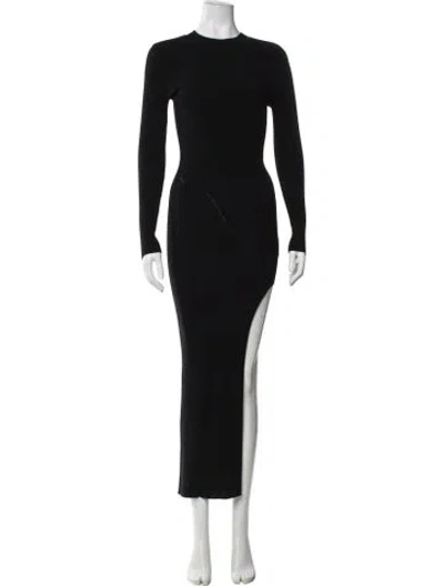 Pre-owned Anna October Crew Neck Long Dress In Black