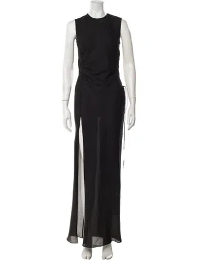Pre-owned Anna October Crew Neck Long Dress In Black