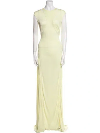 Pre-owned Anna October Crew Neck Long Dress In Yellow