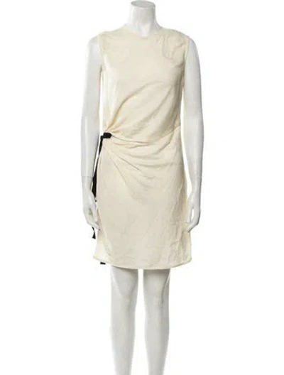 Pre-owned Anna October Crew Neck Mini Dress In Neutral