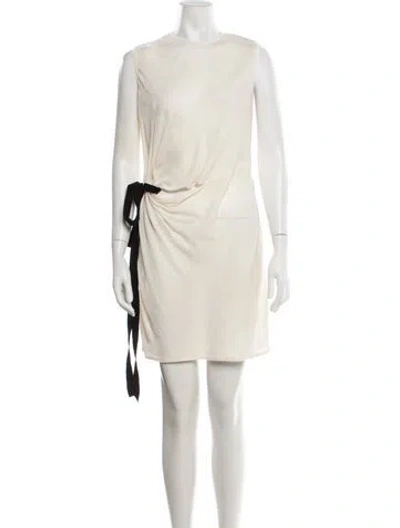Pre-owned Anna October Crew Neck Mini Dress In Neutrals