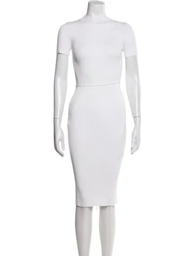 Pre-owned Anna October Crew Neck Mini Dress In White