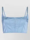 Anna October Cropped Top Above Waist Subtle Straps In Blue