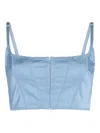 Anna October Cropped Top Above Waist Subtle Straps In Blue