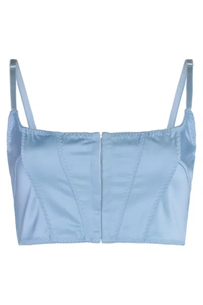 Anna October Delicate Cropped Mini Top In Blue