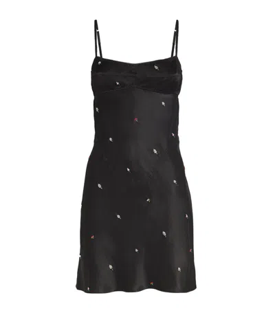 Anna October Embellished Rosie Mini Dress In Black