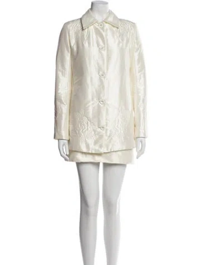 Pre-owned Anna October Embroidered Accent Skirt Set W/ Tags In Neutral