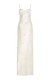 Anna October Exclusive Waterlily Beaded Maxi Dress In Ivory