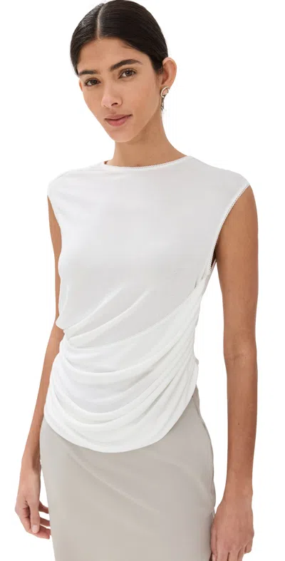 Anna October Florence Draped Top Ivory In White