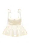 Anna October Florine Flared Satin Bustier Top In Ivory