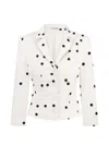 Anna October Giada Polka-dot Blazer In White