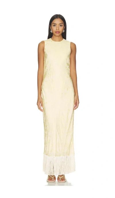 Anna October Gill Jacquard Maxi Dress In Buttermilk