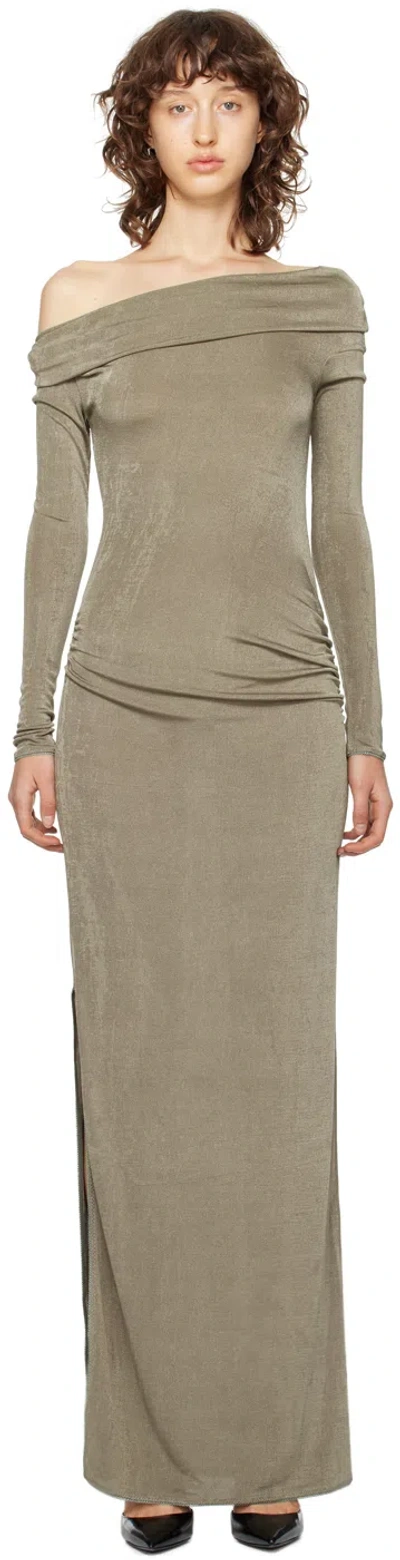 Anna October Gray Teresa Maxi Dress In Grey