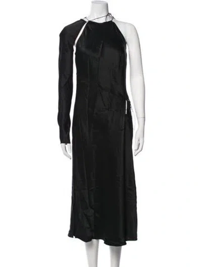Pre-owned Anna October Halterneck Midi Length Dress W/ Tags In Black