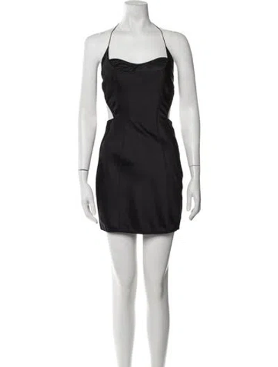 Pre-owned Anna October Halterneck Mini Dress In Black