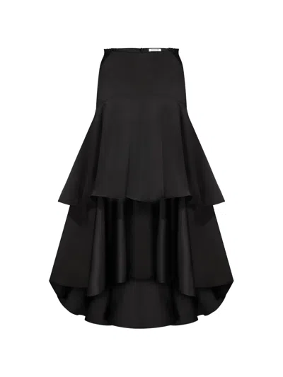 Anna October Haniya Tiered Maxi Skirt In Black
