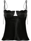 Anna October Iolantha Satin Top In Schwarz