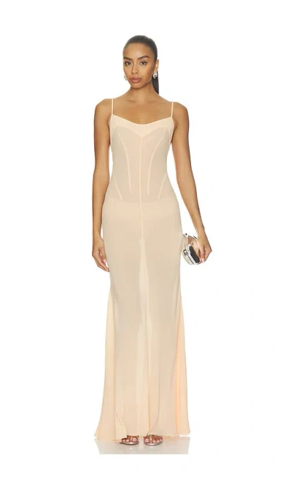 Anna October Janet Slip Dress With Draped Bust In Multi