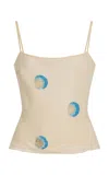 Anna October Jessica Beaded Silk Top In White