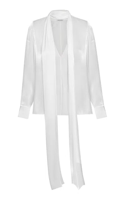 Anna October Joie Scarf-neck Georgette Top In Ivory