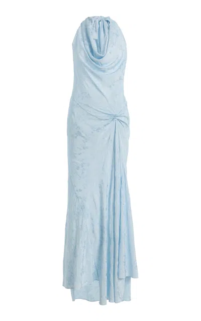 Anna October Kelly Chiffon Maxi Dress In Blue