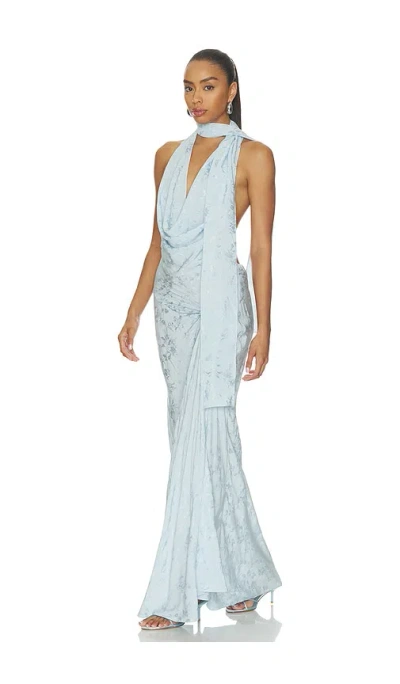 Anna October Kelly Halter Maxi Dress In Blue