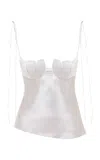 Anna October Lolantha Satin Top In Silver