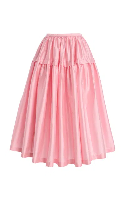 Anna October Marquerite Midi Skirt In Pink