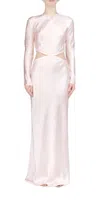 Anna October Martha Cutout Satin Maxi Dress In Pink