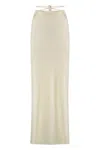 Anna October Satin Midi Skirt In Neutral