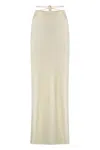 Anna October Satin Midi Skirt In Neutral