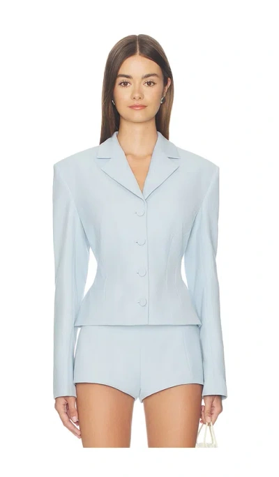 Anna October Missy Jacket With Voluminous Shoulders And Hips In Blue