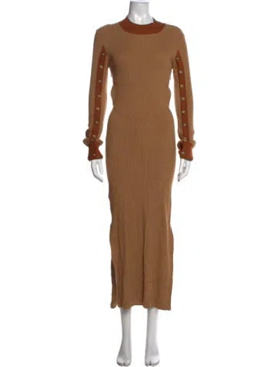 Pre-owned Anna October Mock Neck Long Dress W/ Tags In Brown