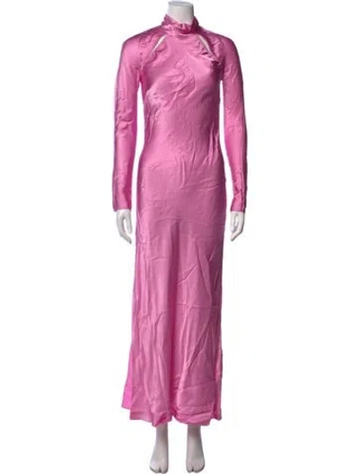 Pre-owned Anna October Mock Neck Long Dress W/ Tags In Pink
