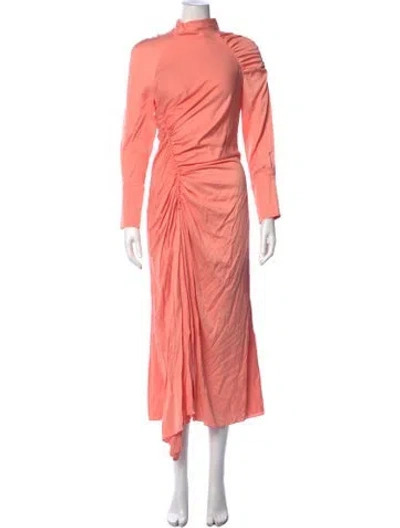 Pre-owned Anna October Mock Neck Midi Length Dress W/ Tags In Pink