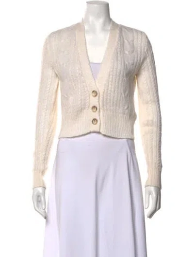 Pre-owned Anna October Mohair V-neck Sweater W/ Tags In Neutrals