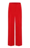 Anna October Noemie Satin Straight-leg Pants In Red
