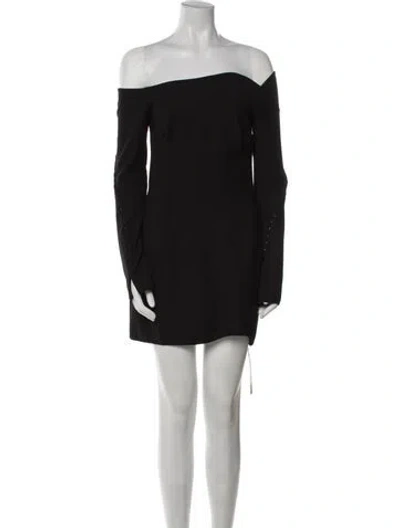 Pre-owned Anna October Off-the-shoulder Mini Dress In Black